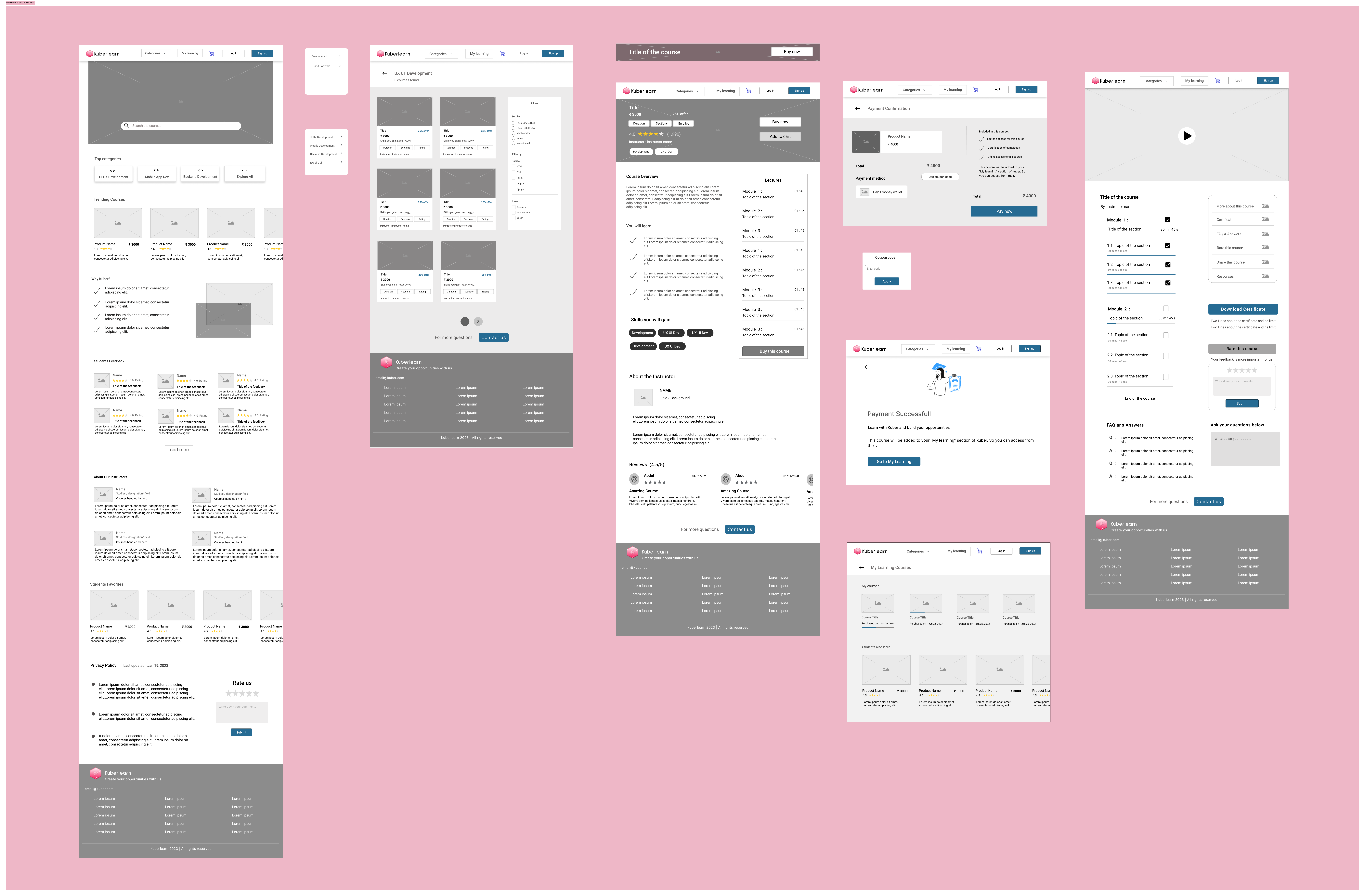 Wireframes deisgn